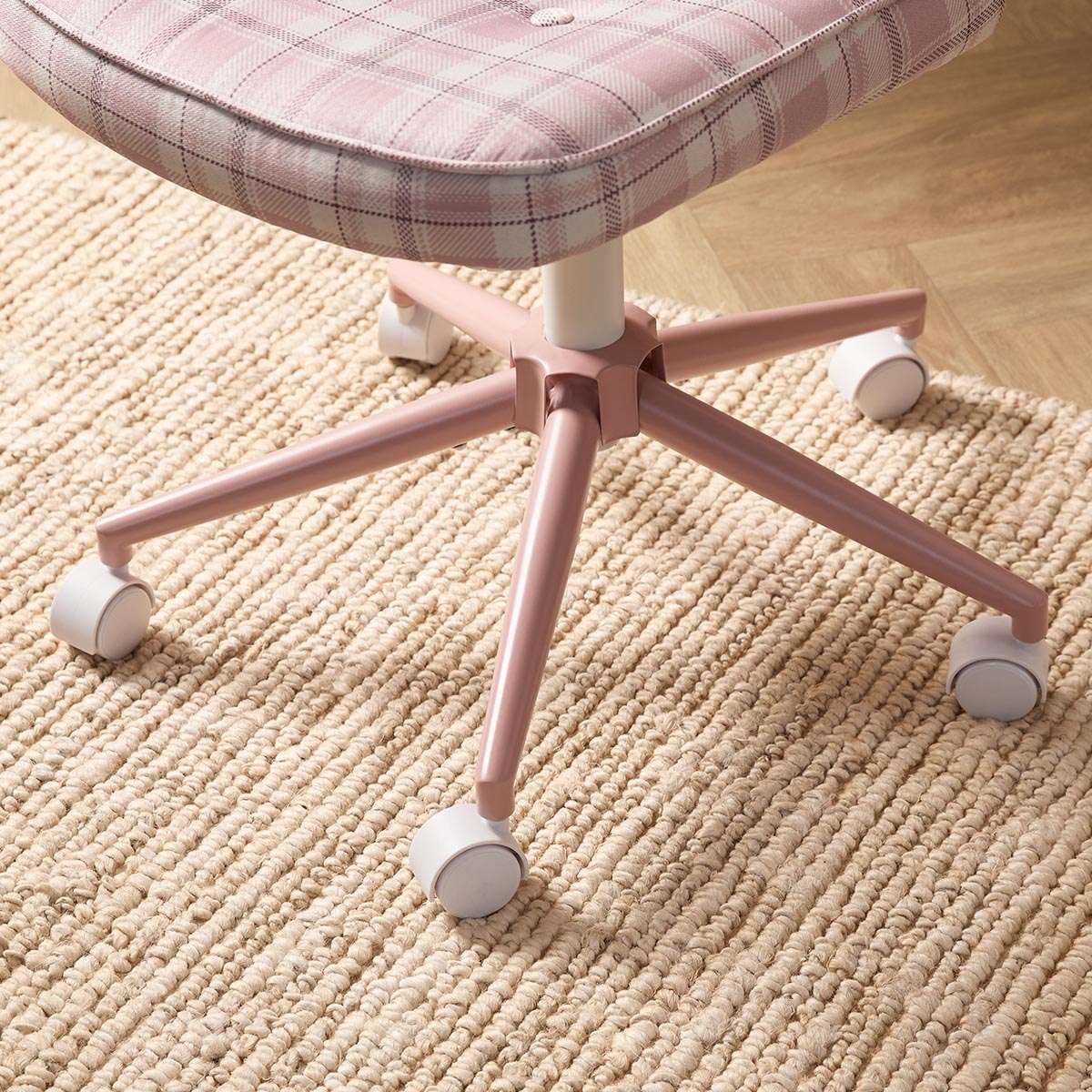 Milly Desk Chair - Pink Plaid - Mocka New Zealand