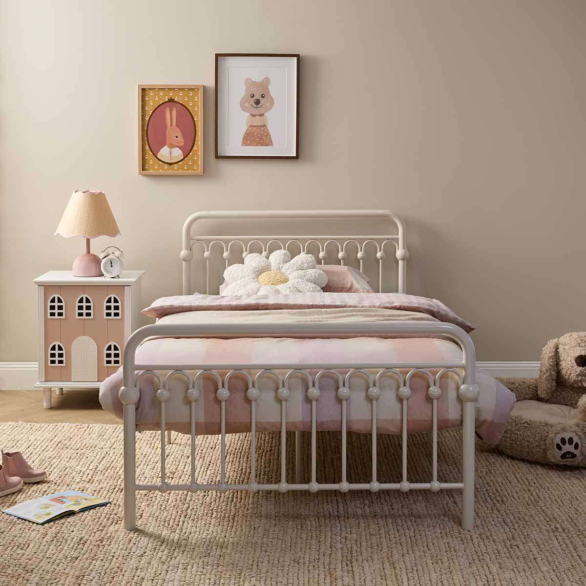 Classic Cottage Bed - King Single - Cream - Mocka New Zealand