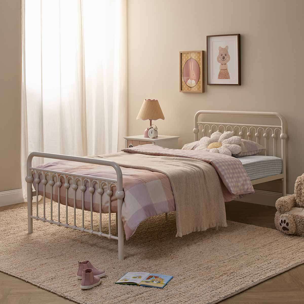 Classic Cottage Bed - King Single - Cream - Mocka New Zealand