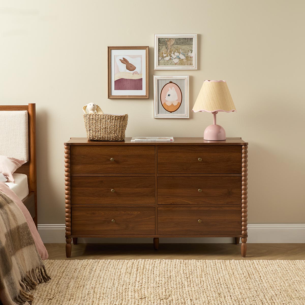 Betti Bobbin Six Drawer - Walnut - Mocka New Zealand
