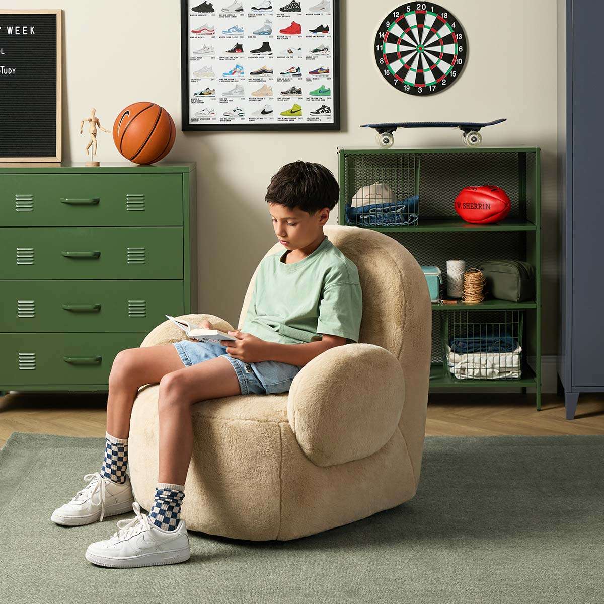 Teddy Bear Swivel Chair - Cream - Mocka New Zealand