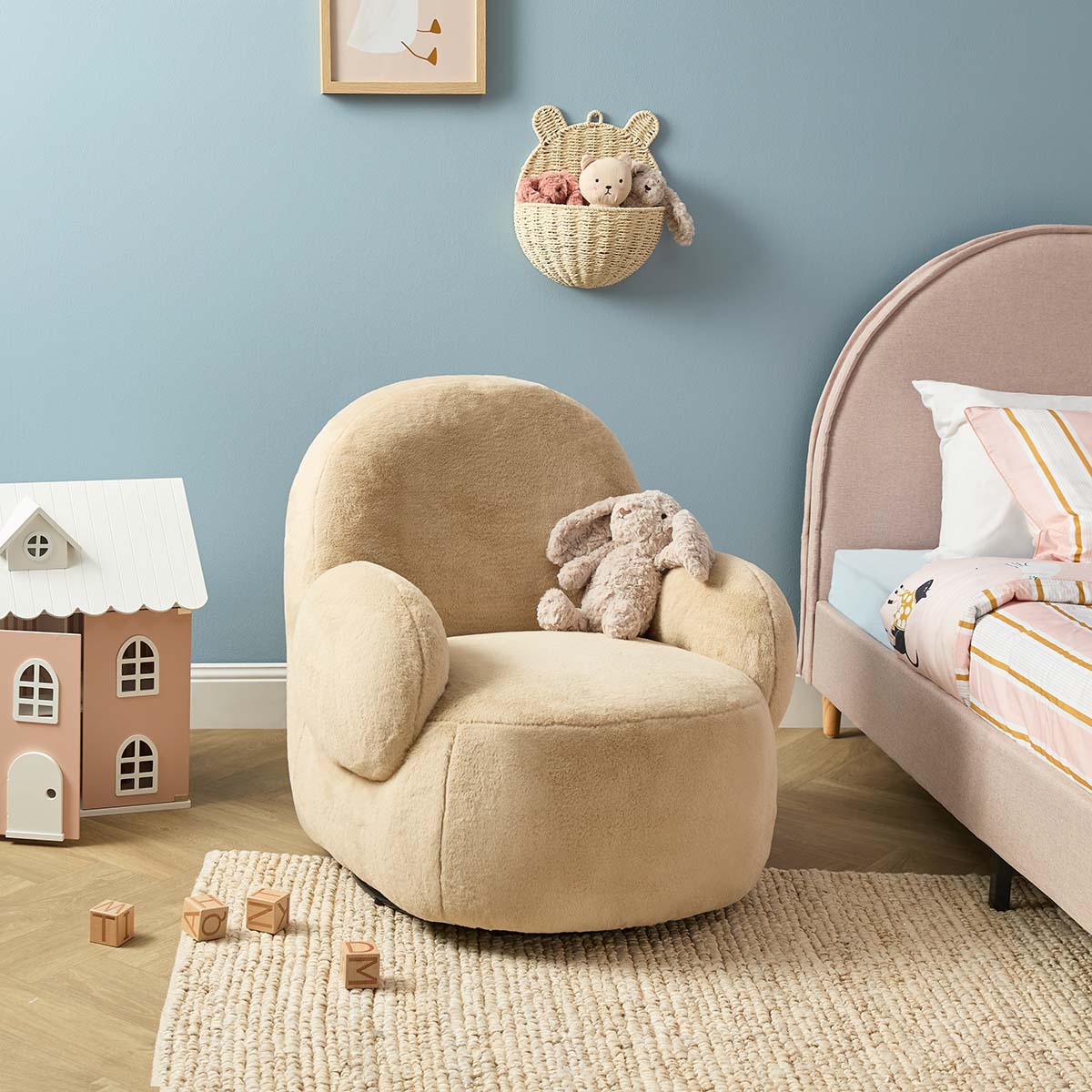 Teddy Bear Swivel Chair - Cream