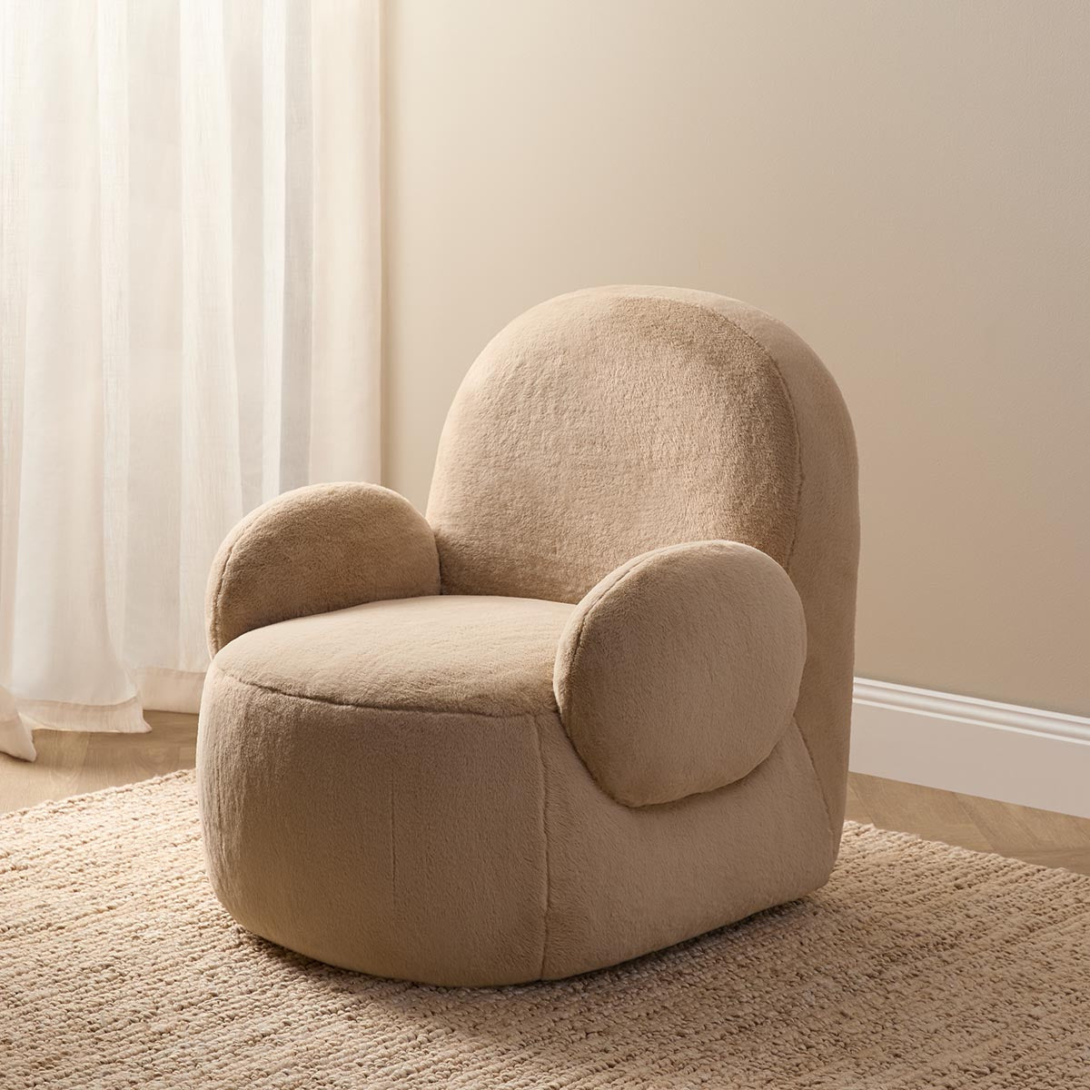 Teddy Bear Swivel Chair - Cream - Mocka New Zealand