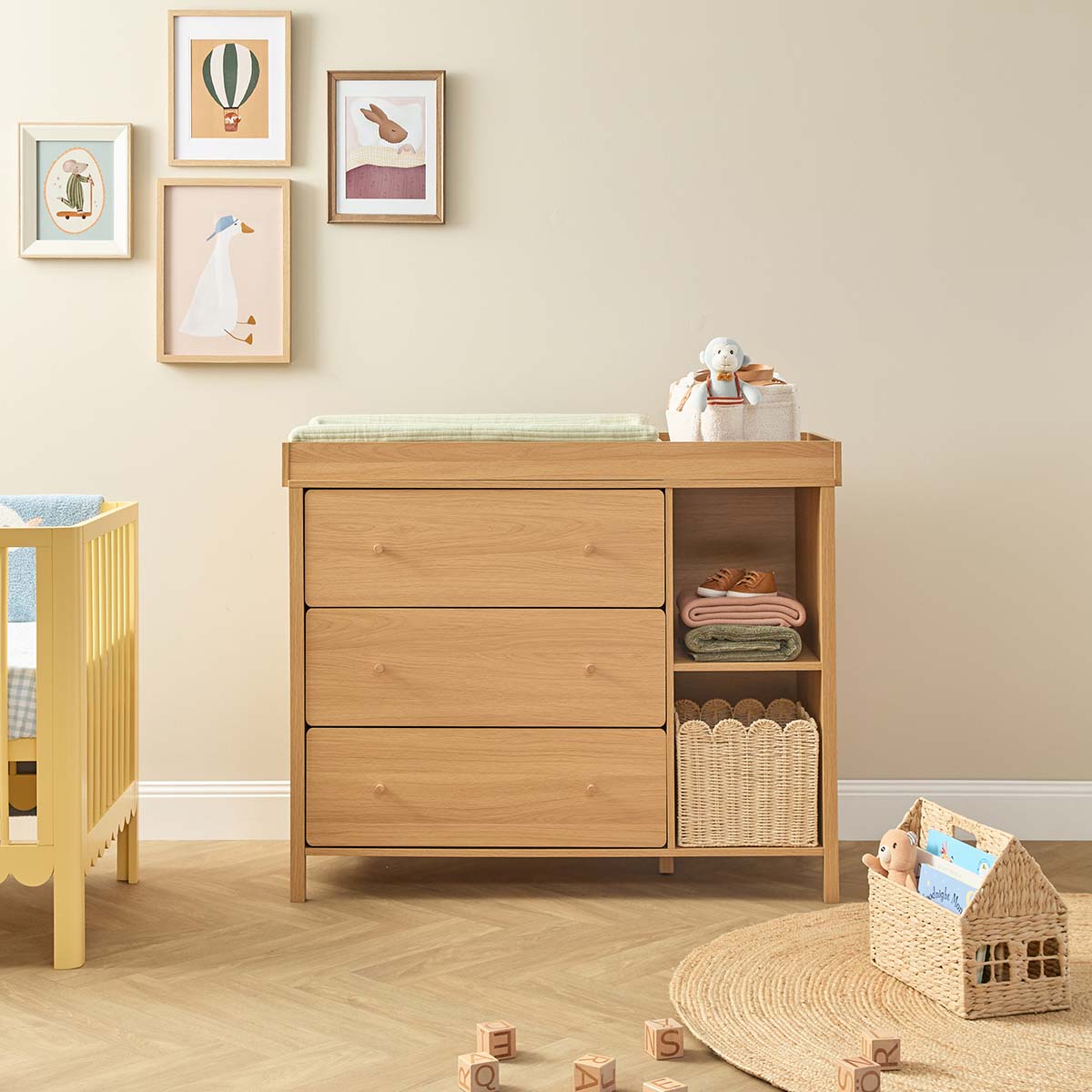 Ollie Change Table With Removable Top - Natural - Mocka New Zealand