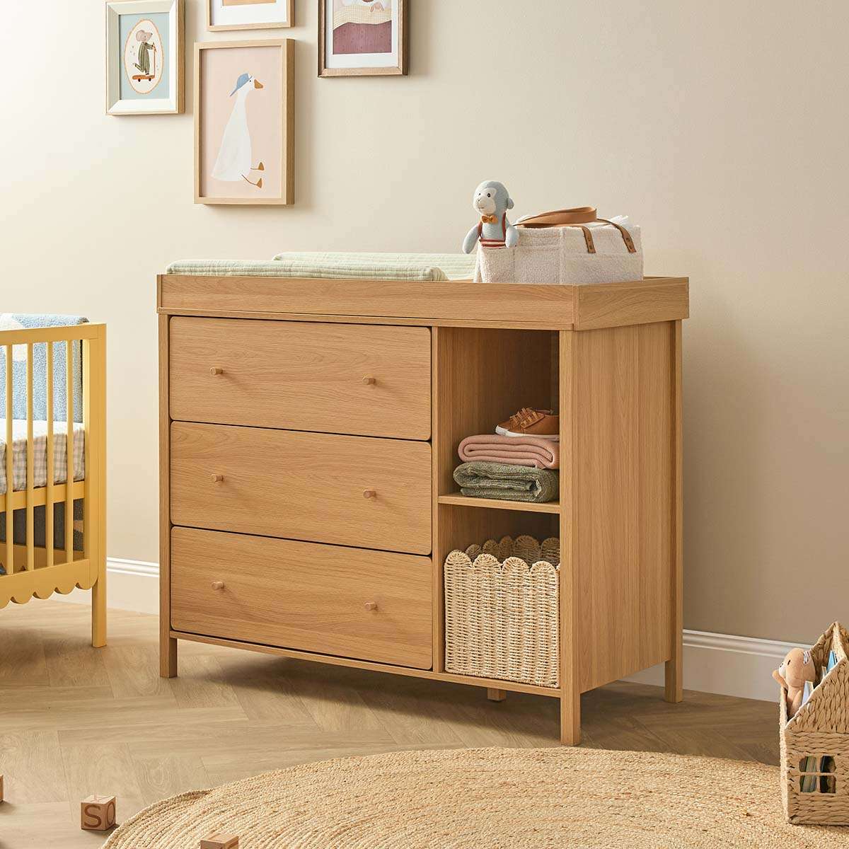 Ollie Change Table With Removable Top - Natural - Mocka New Zealand