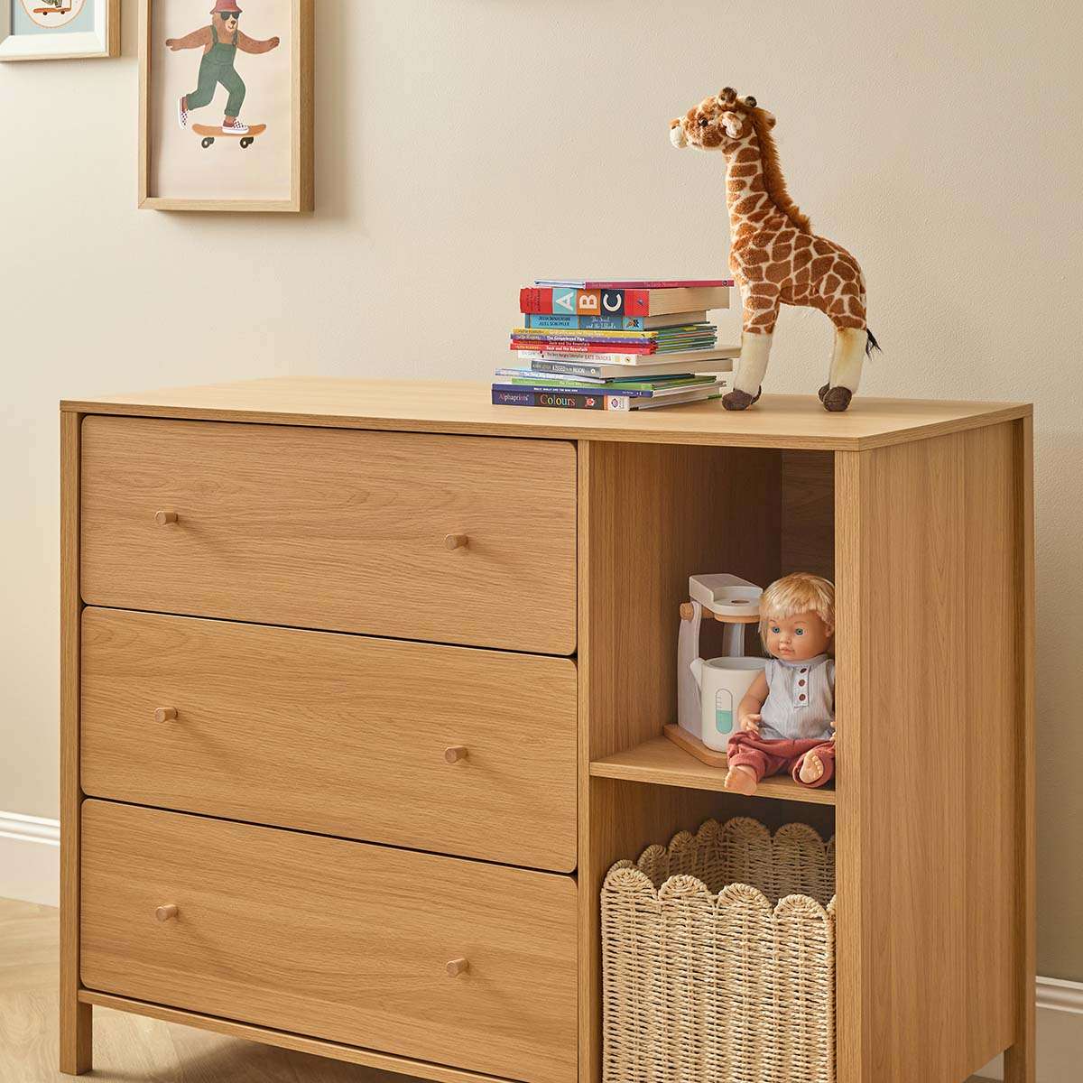 Ollie Change Table With Removable Top - Natural - Mocka New Zealand