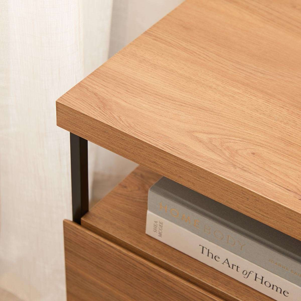 Carter Bedside Table - Natural/Black - Mocka New Zealand