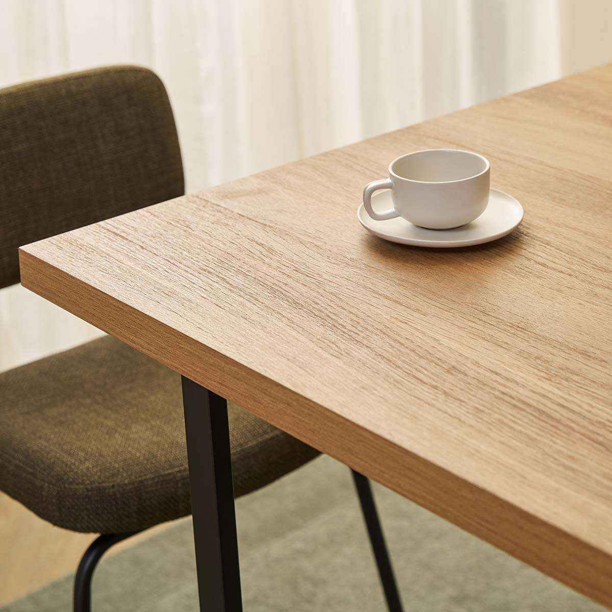 Carter Six Seater Dining Table - Natural/Black - Mocka New Zealand