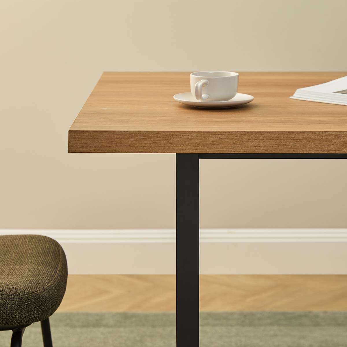 Carter Six Seater Dining Table - Natural/Black - Mocka New Zealand