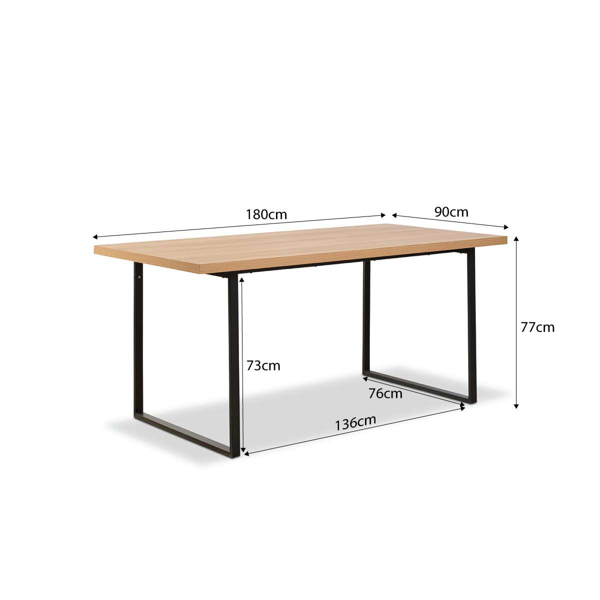Carter Six Seater Dining Table - Natural/Black