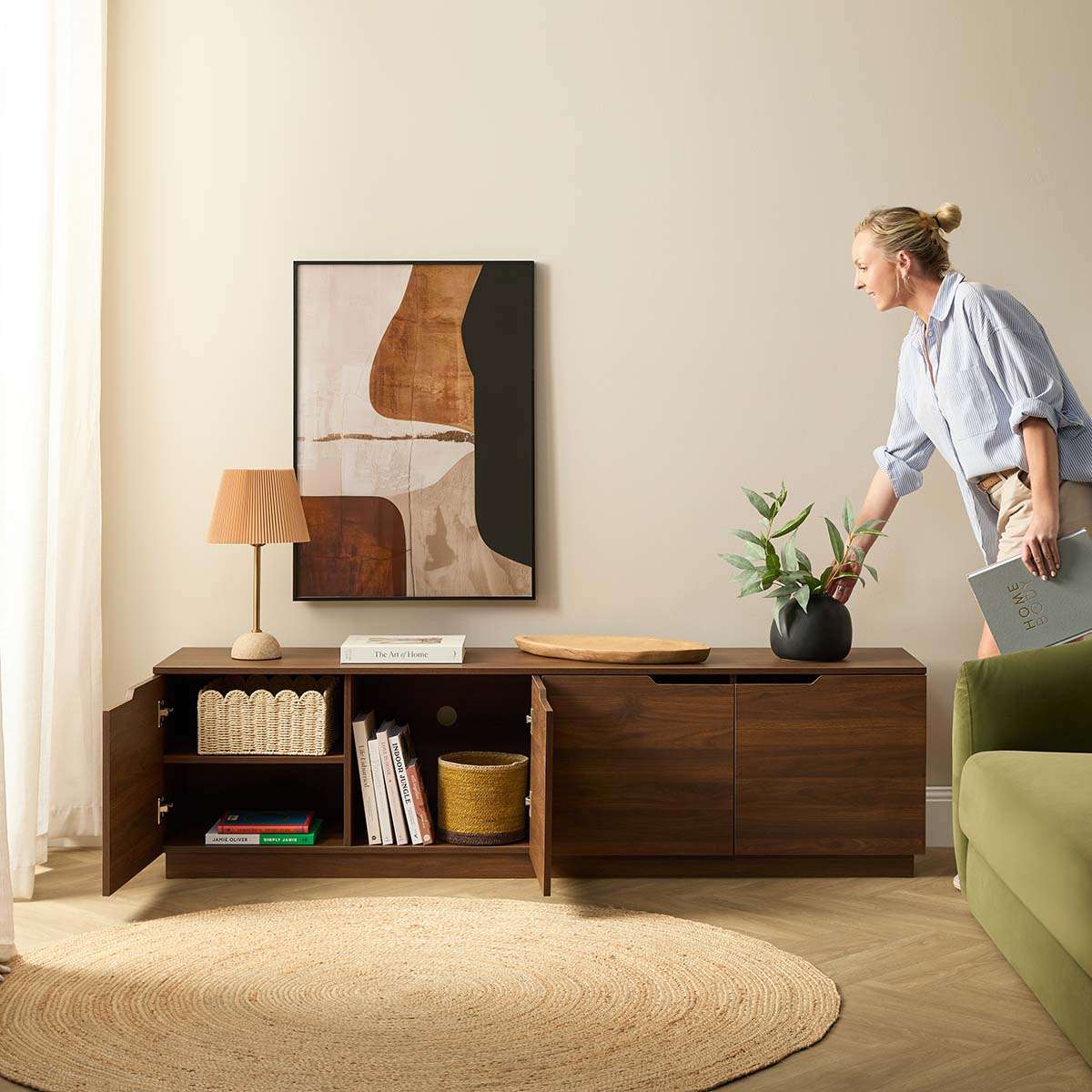 Zack Entertainment Unit - Walnut - Mocka New Zealand
