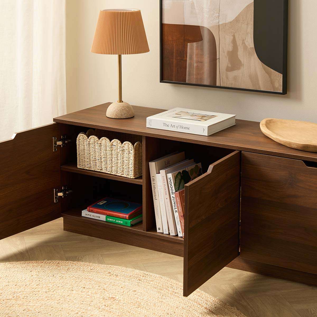 Zack Entertainment Unit - Walnut - Mocka New Zealand