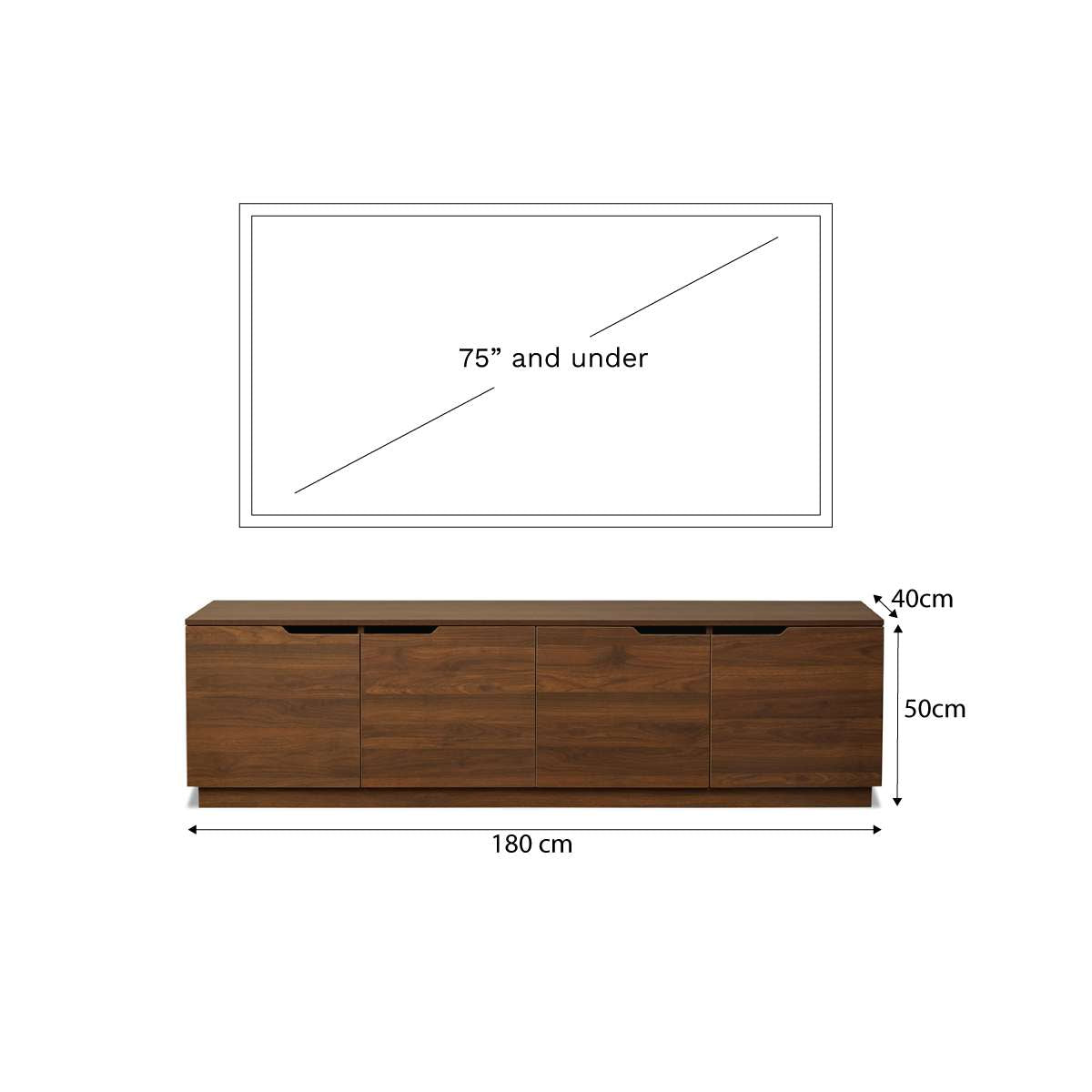 Zack Entertainment Unit - Walnut - Mocka New Zealand