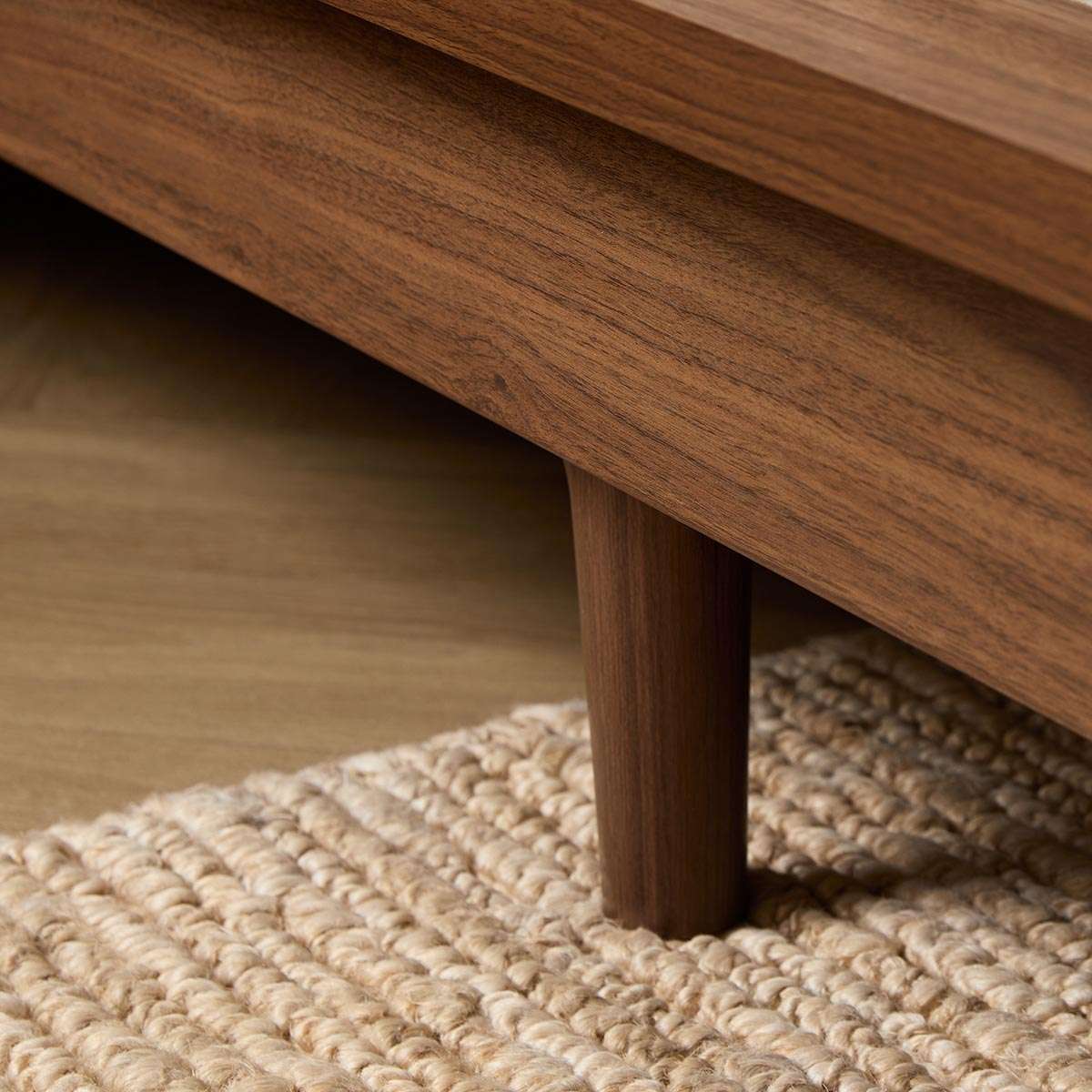 Queen Bed Base - Walnut - Mocka New Zealand