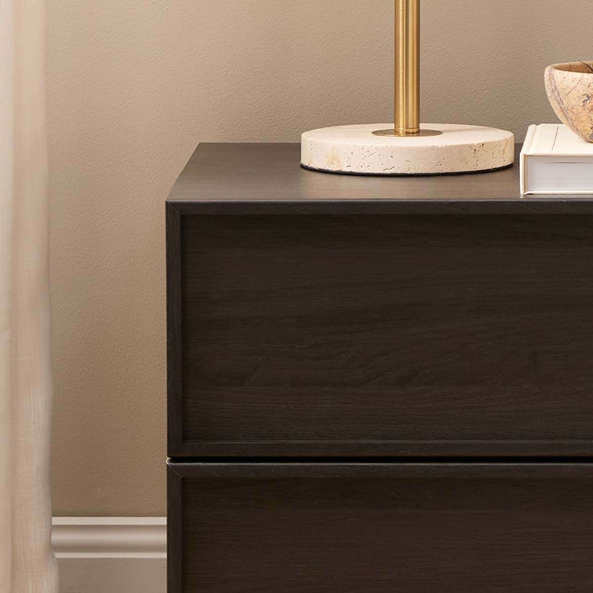 Osaka Bedside Table - Textured Black - Mocka New Zealand