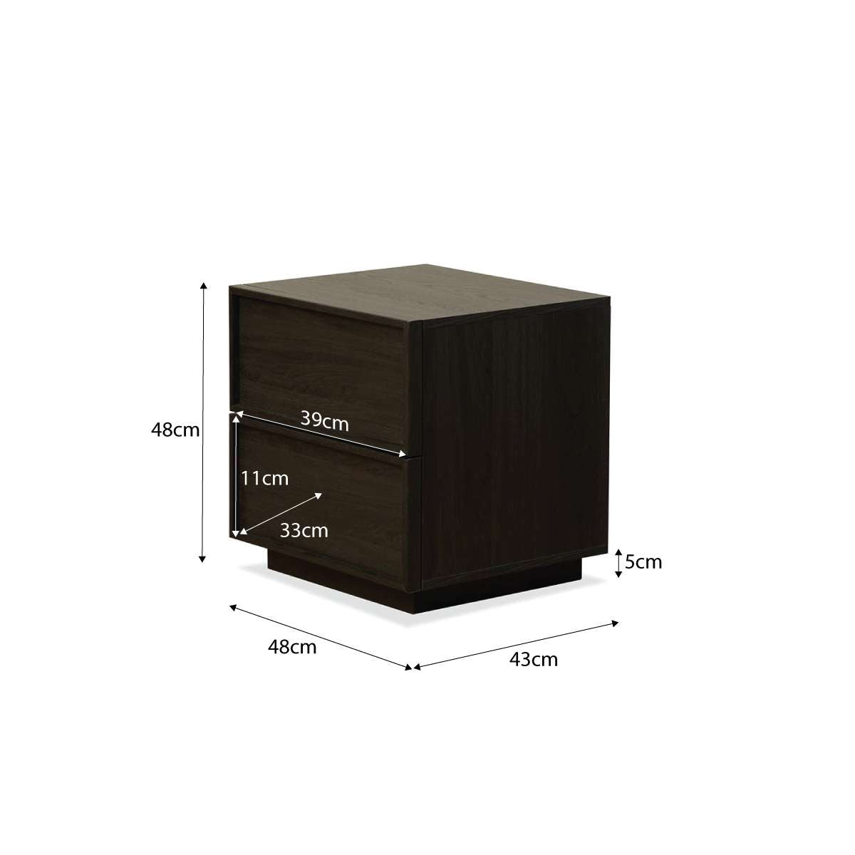 Osaka Bedside Table - Textured Black - Mocka New Zealand