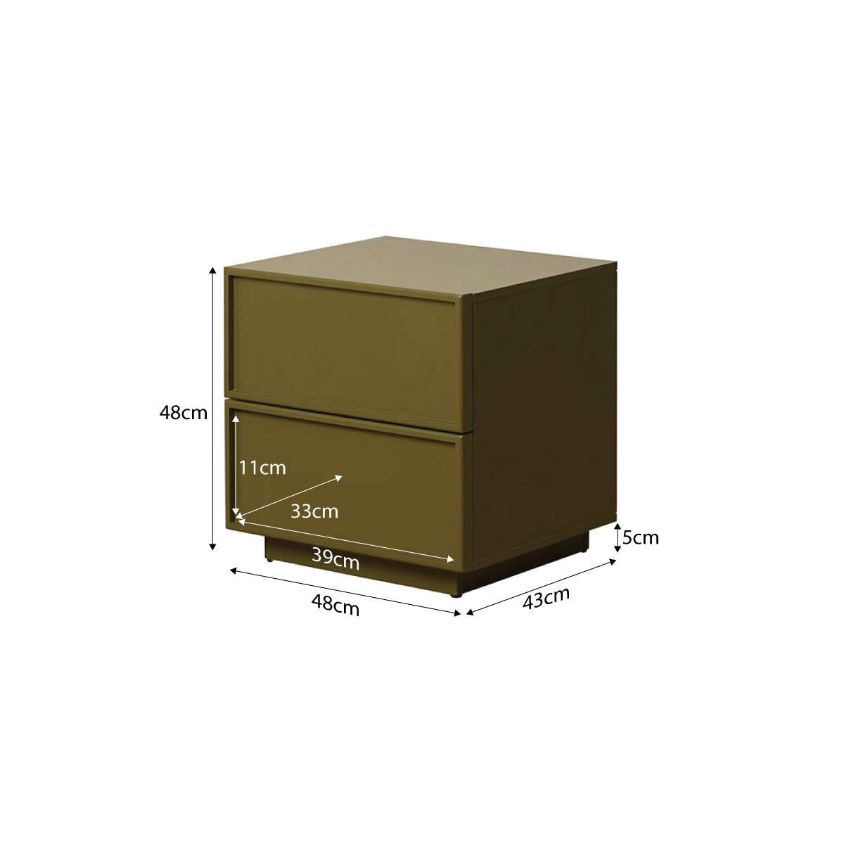 Osaka Bedside Table - Olive - Mocka New Zealand