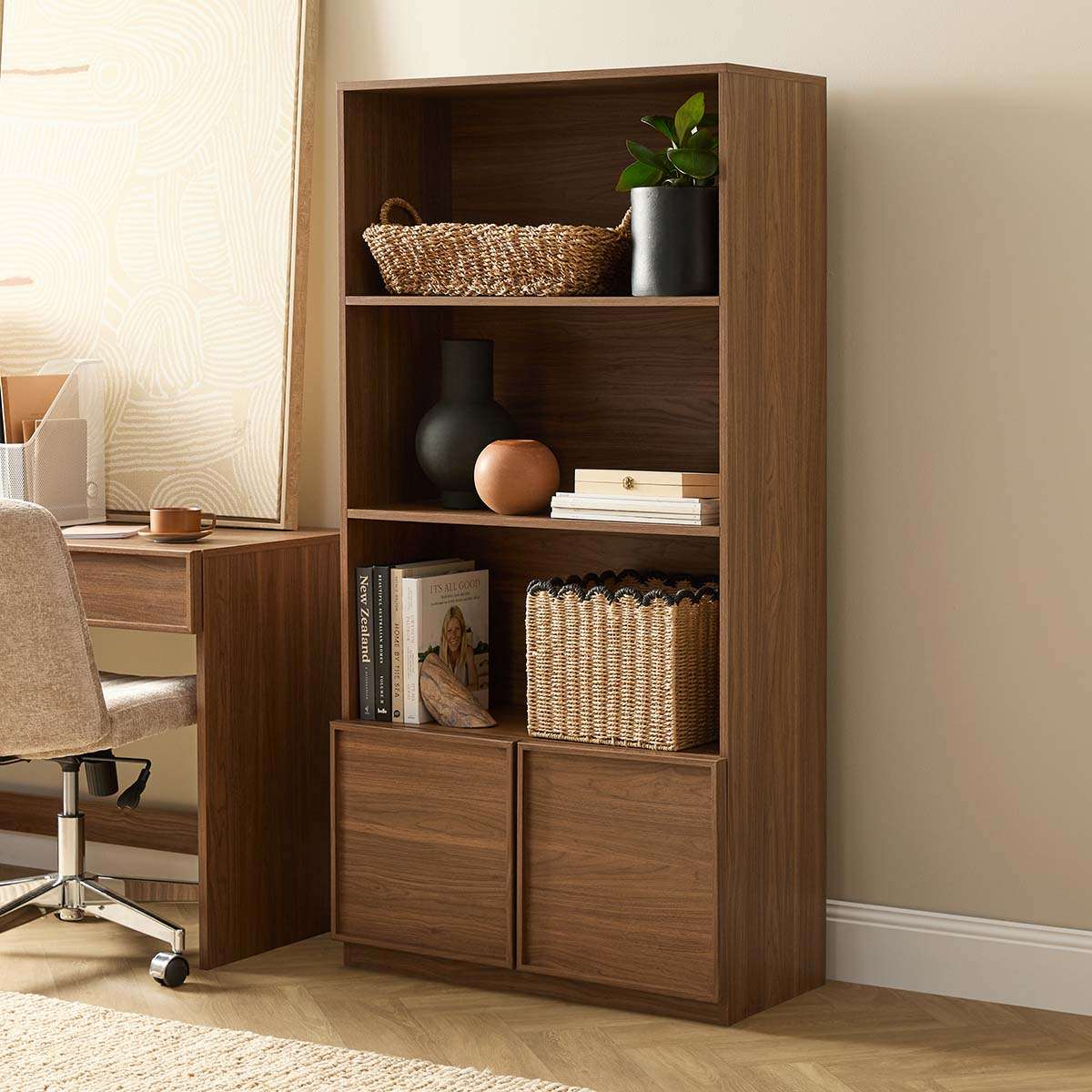 Osaka Bookcase - Walnut - Mocka New Zealand