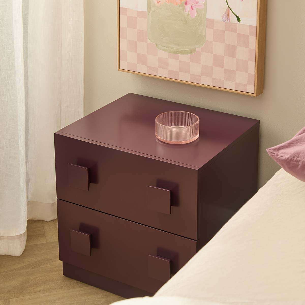 Kei Bedside Table - Plum - Mocka New Zealand