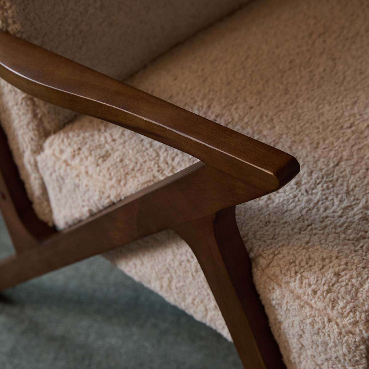 Ray Teddy Occasional Chair - Beige/Walnut - Mocka New Zealand
