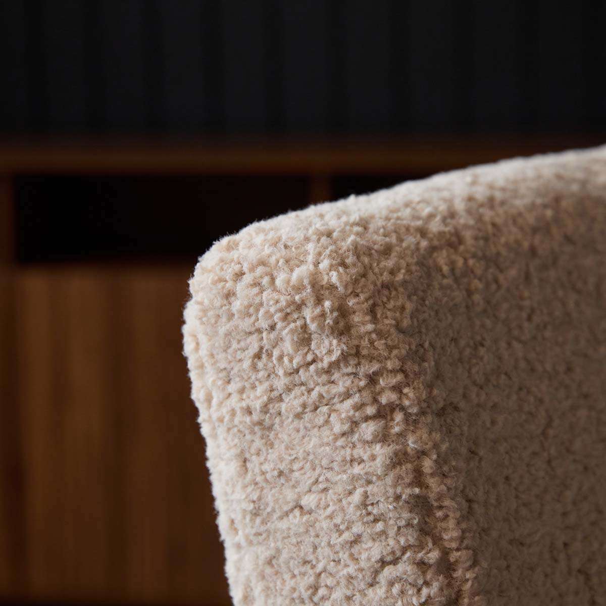 Ray Teddy Occasional Chair - Beige/Walnut - Mocka New Zealand