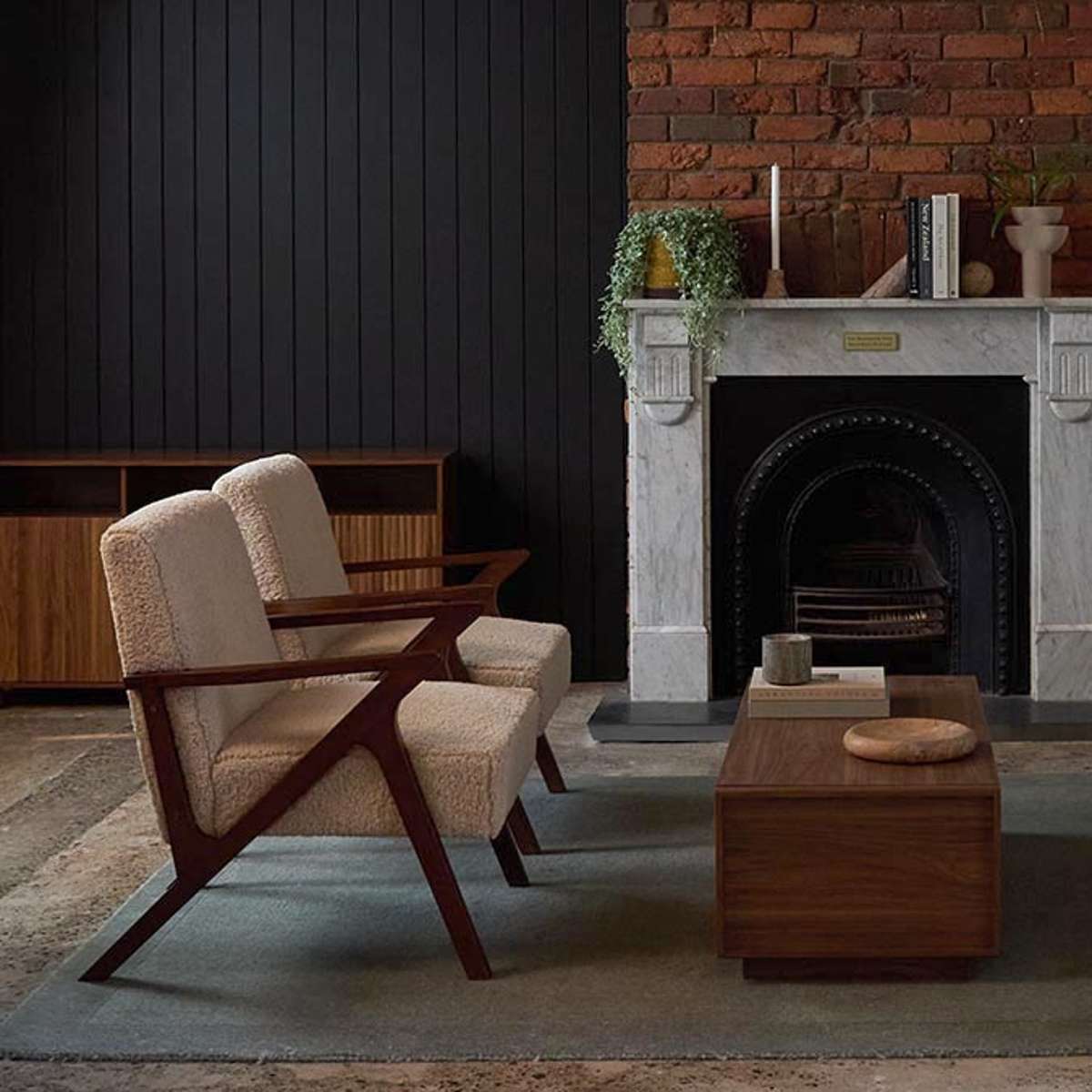 Ray Teddy Occasional Chair - Beige/Walnut - Mocka New Zealand