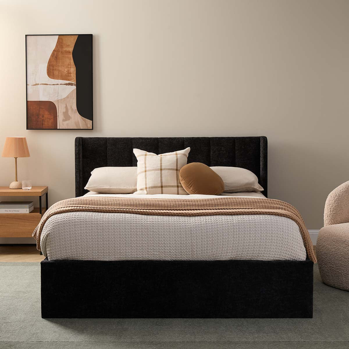 Quinn Queen Bed - Black - Mocka New Zealand