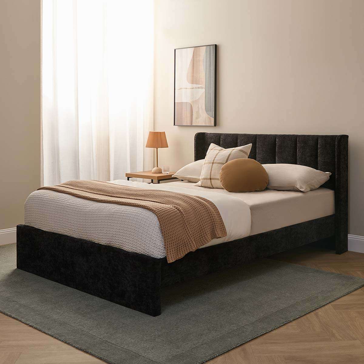 Quinn Queen Bed - Black - Mocka New Zealand