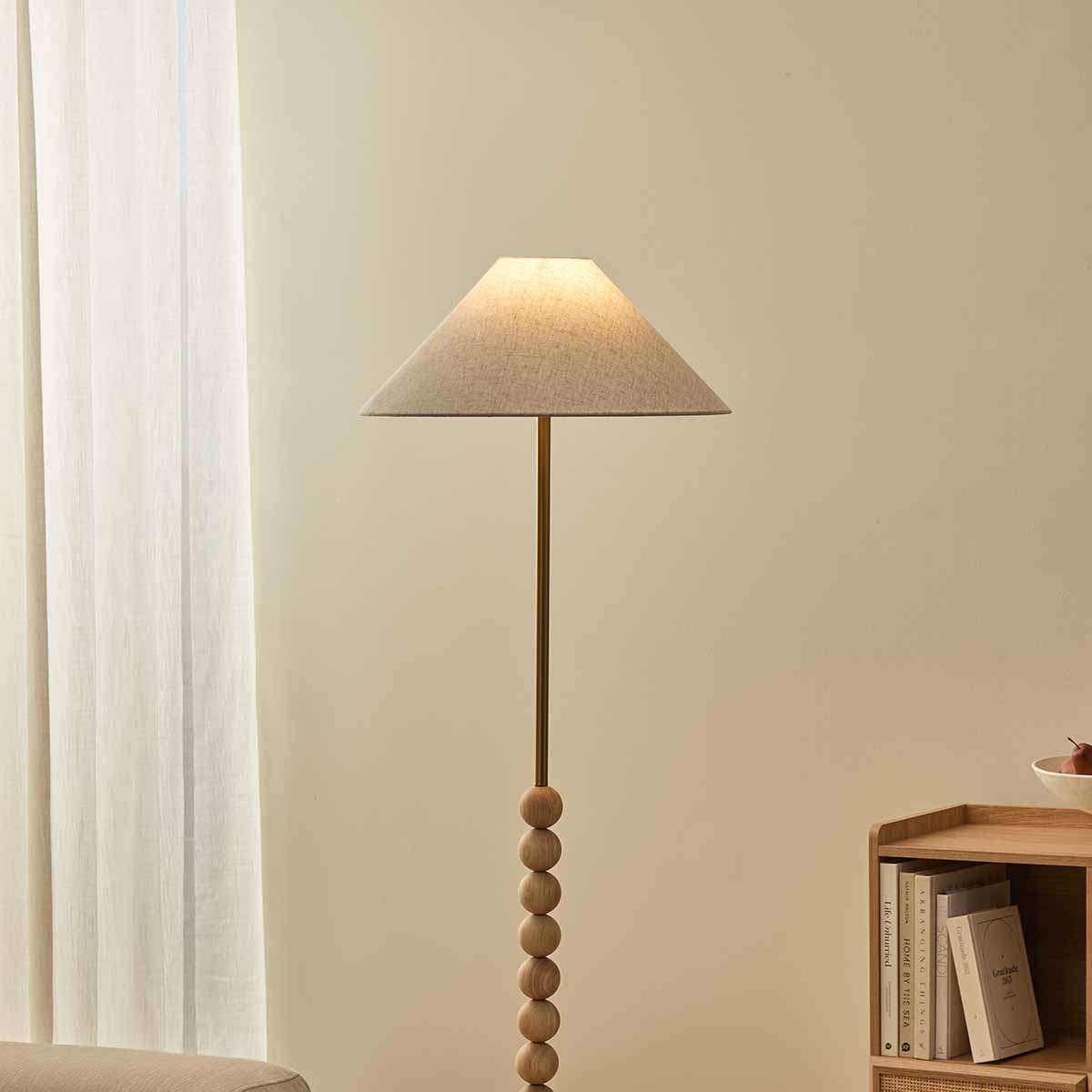 Skyla Sphere Wooden Ball Floor Lamp