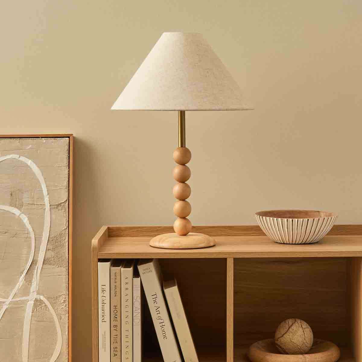 Skyla Sphere Wooden Ball Table Lamp