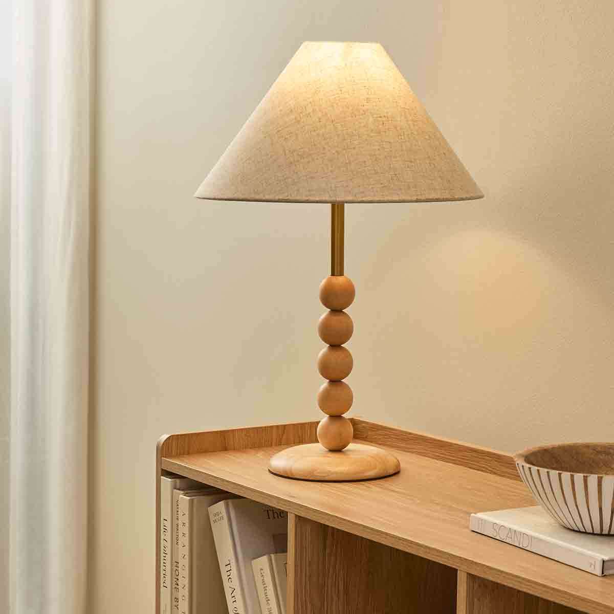 Skyla Sphere Wooden Ball Table Lamp
