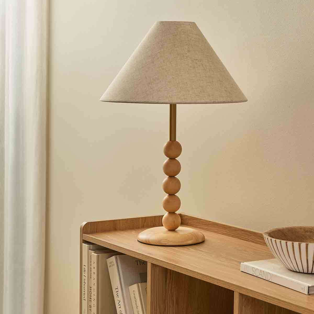 Skyla Sphere Wooden Ball Table Lamp