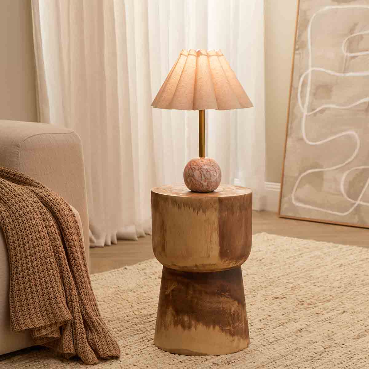 Sienna Solid Marble Base Table Lamp