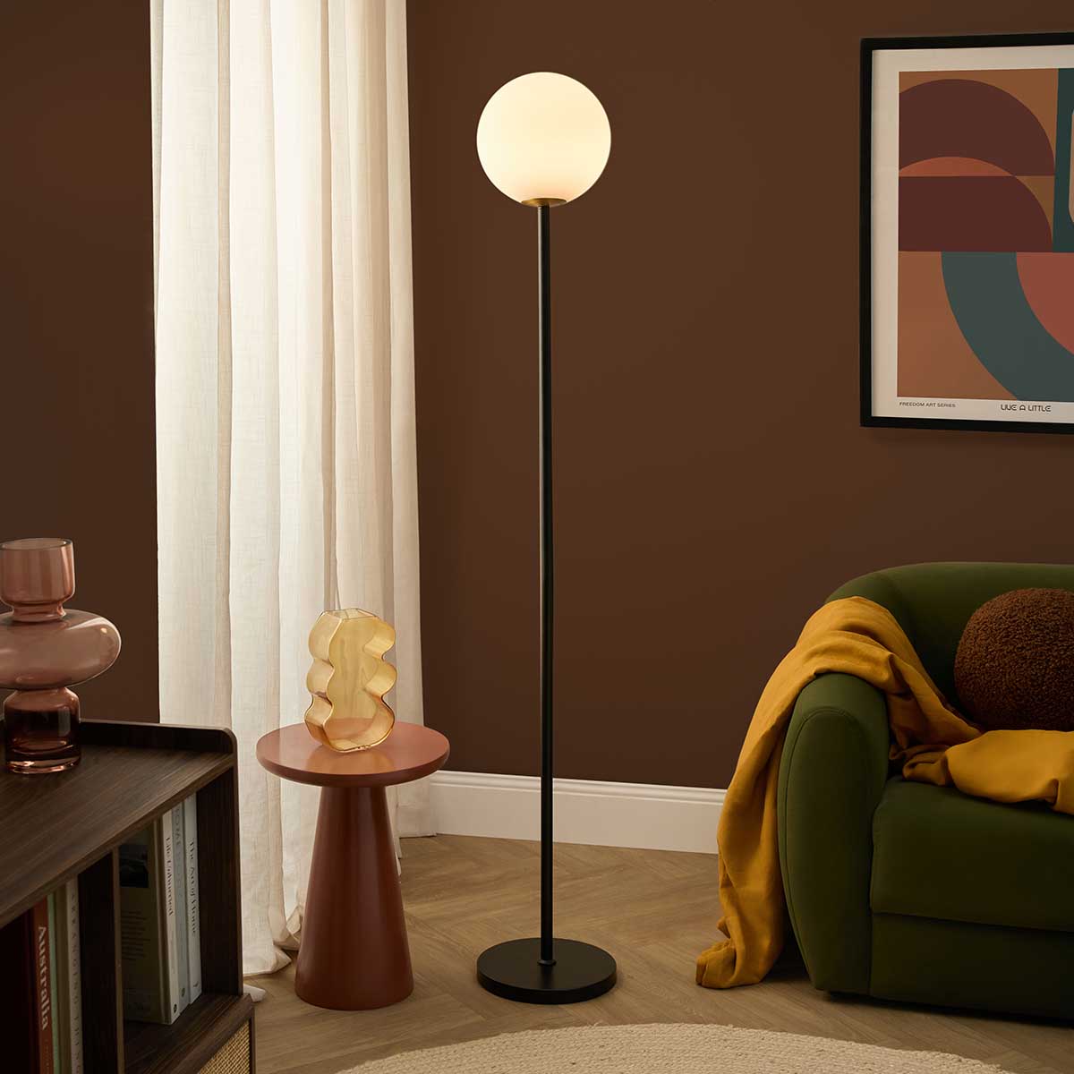 White Sphere Floor Lamp