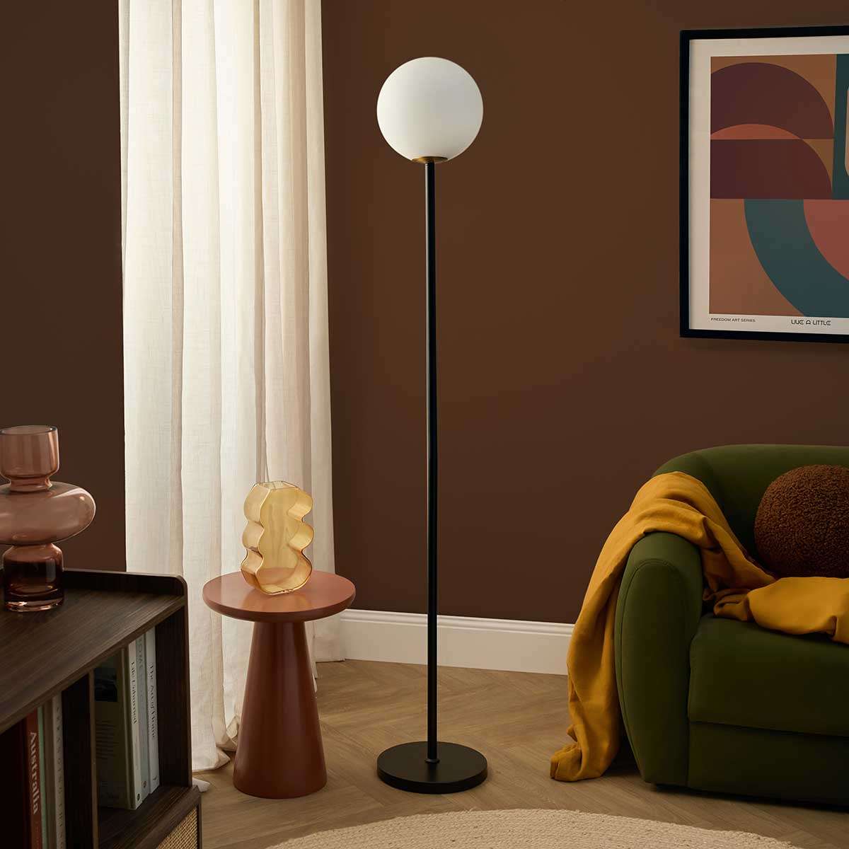 White Sphere Floor Lamp