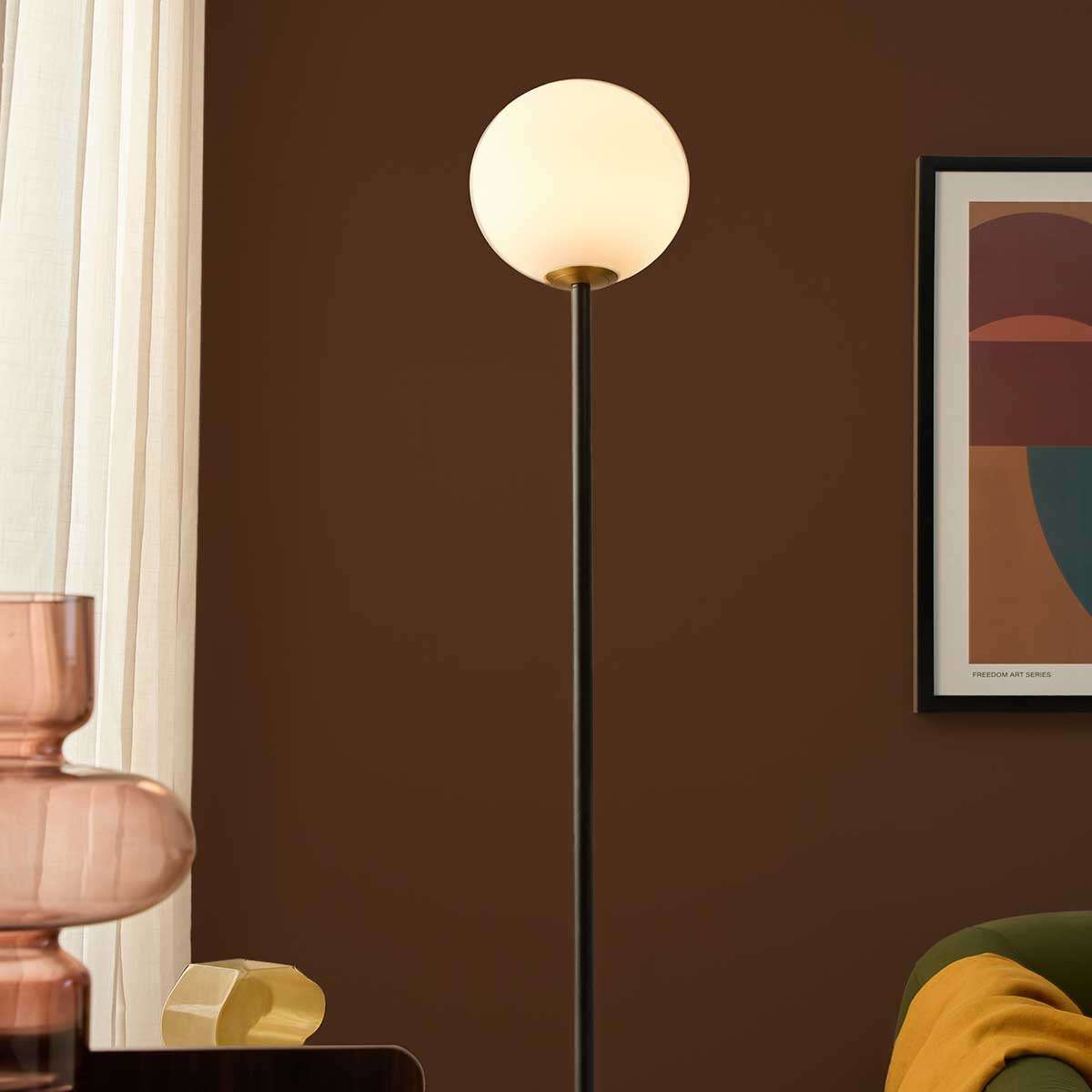 White Sphere Floor Lamp