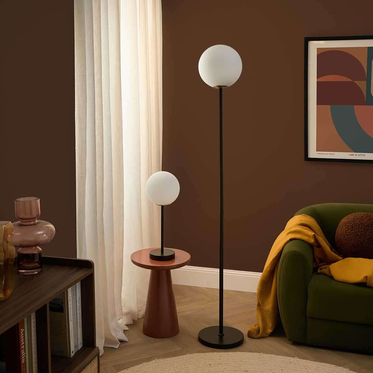 White Sphere Floor Lamp