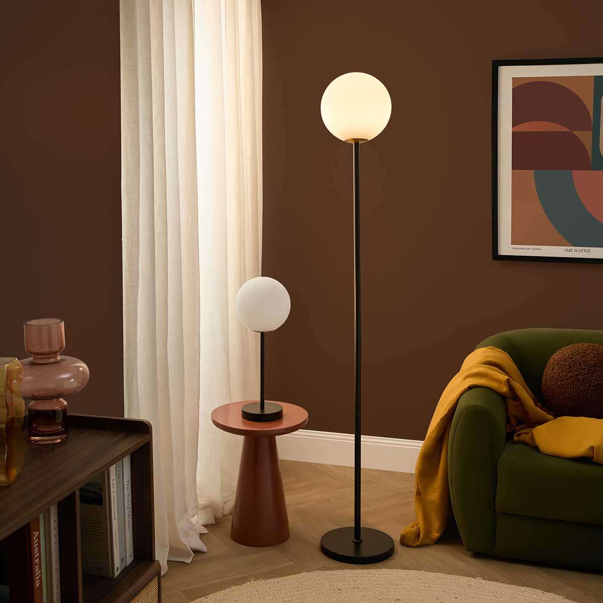 White Sphere Floor Lamp
