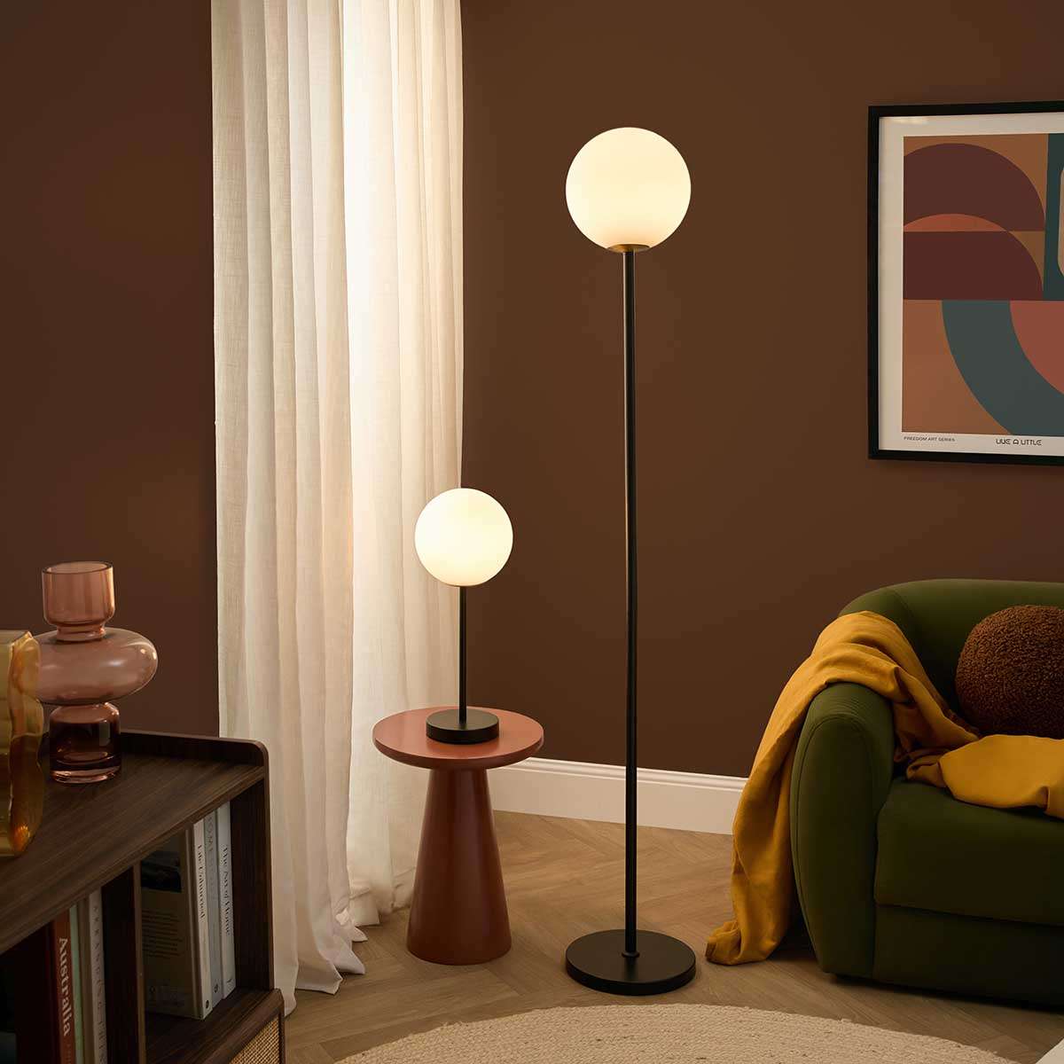 White Sphere Floor Lamp