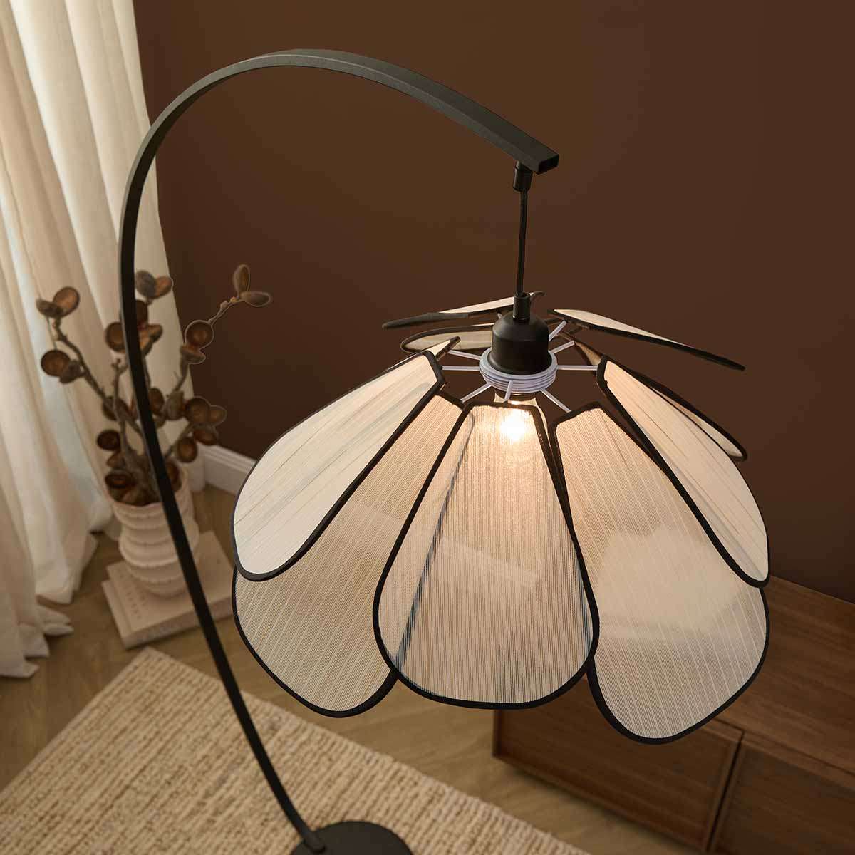 Petal Arched Marble Base Floor Lamp