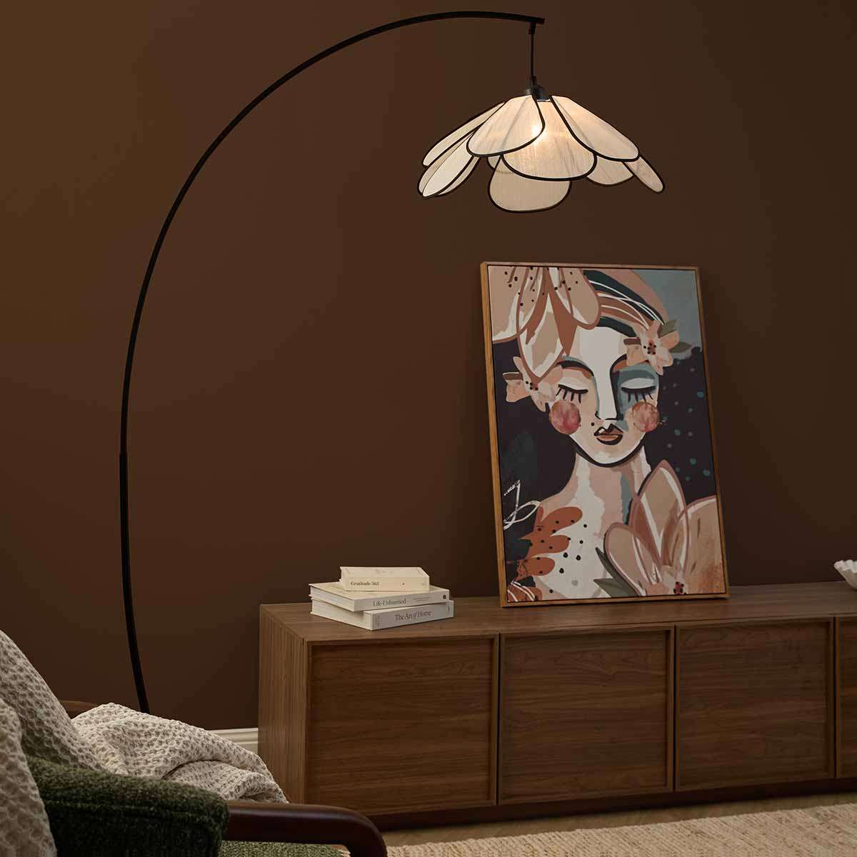 Petal Arched Marble Base Floor Lamp