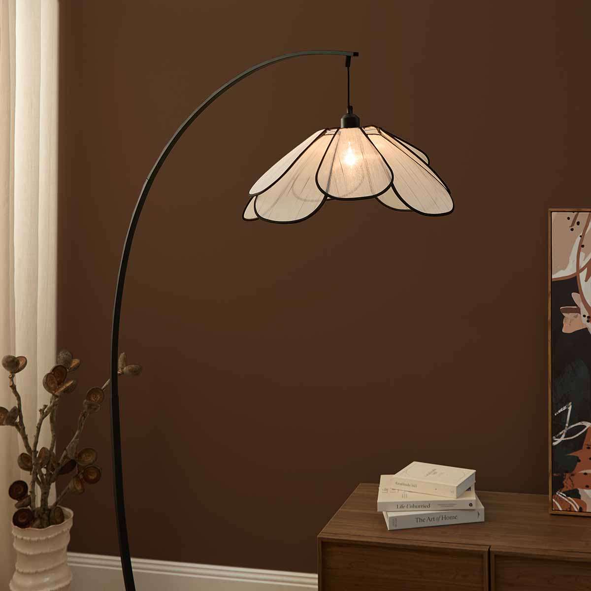 Petal Arched Marble Base Floor Lamp