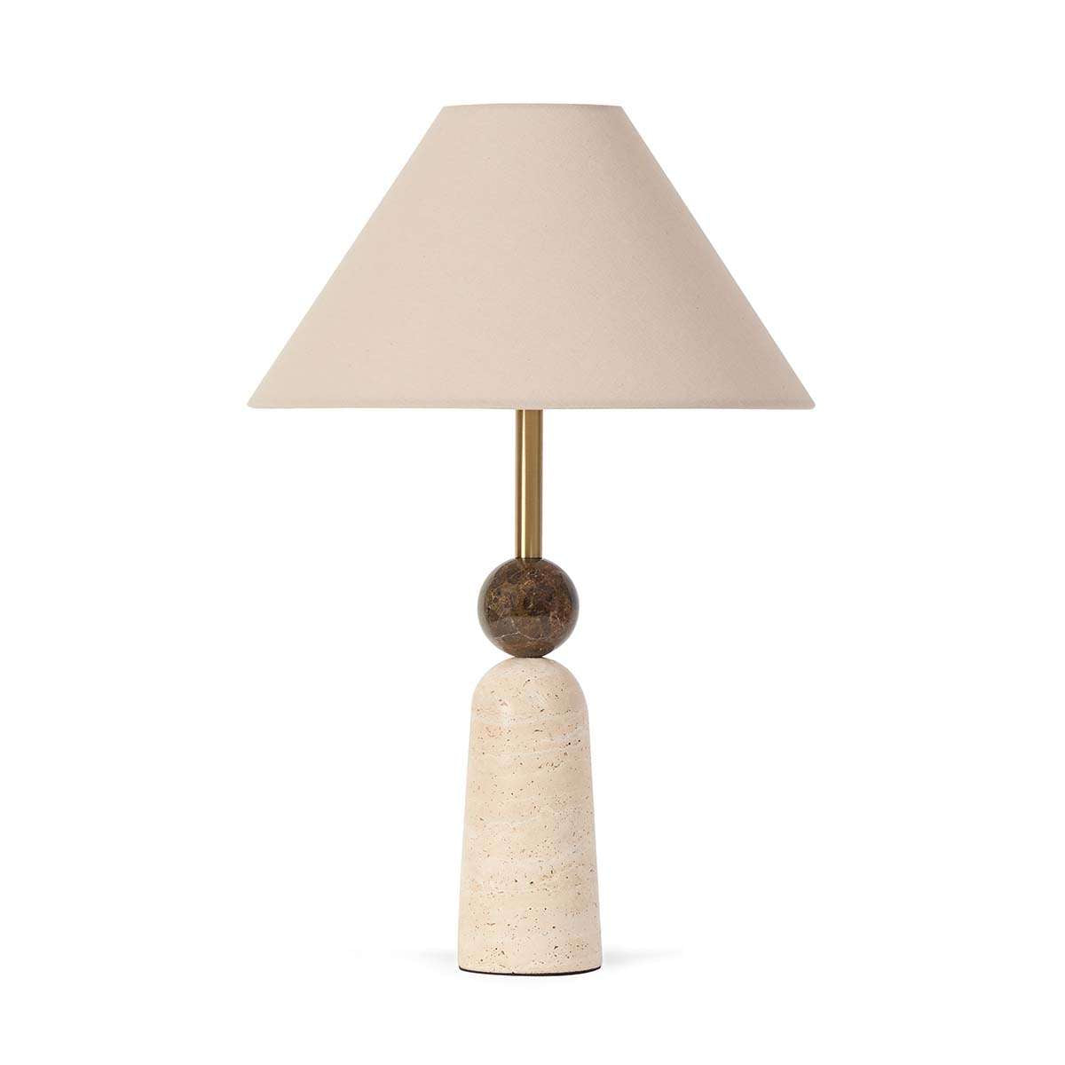 Travertine and Marble Table Lamp