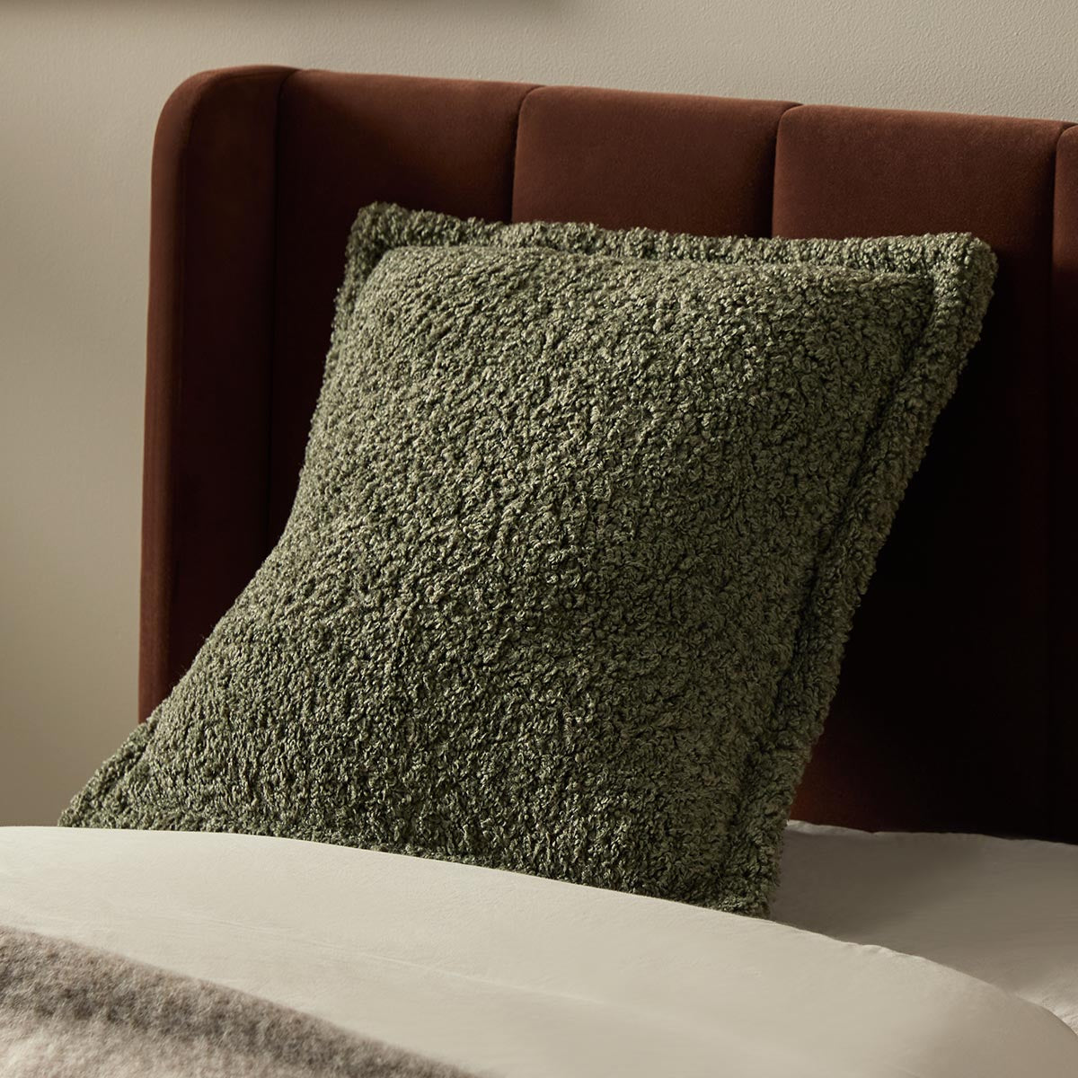 Frankie Sherpa Cushion 50cm - Sage - Mocka New Zealand