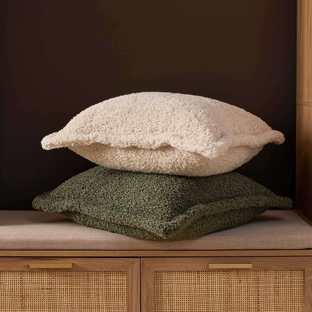 Frankie Sherpa Cushion 50cm - Cream