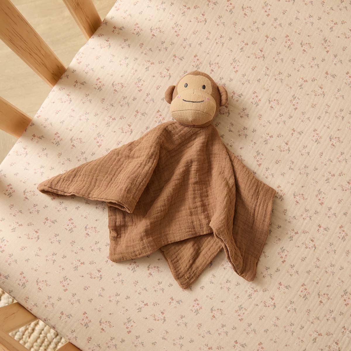 Soft Cotton Monkey Snuggle - Mocka New Zealand