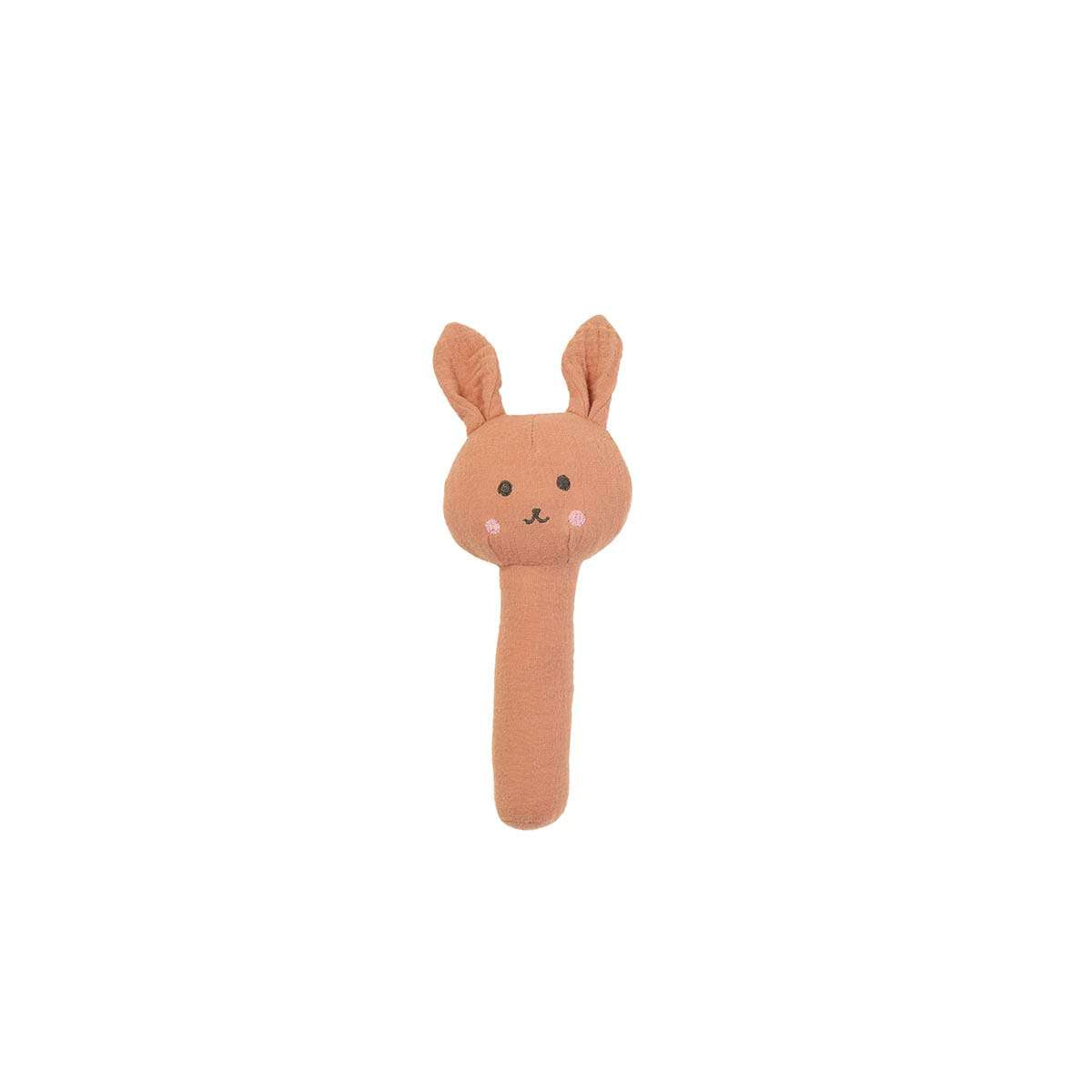 Soft Cotton Bunny Rattle - Mocka New Zealand
