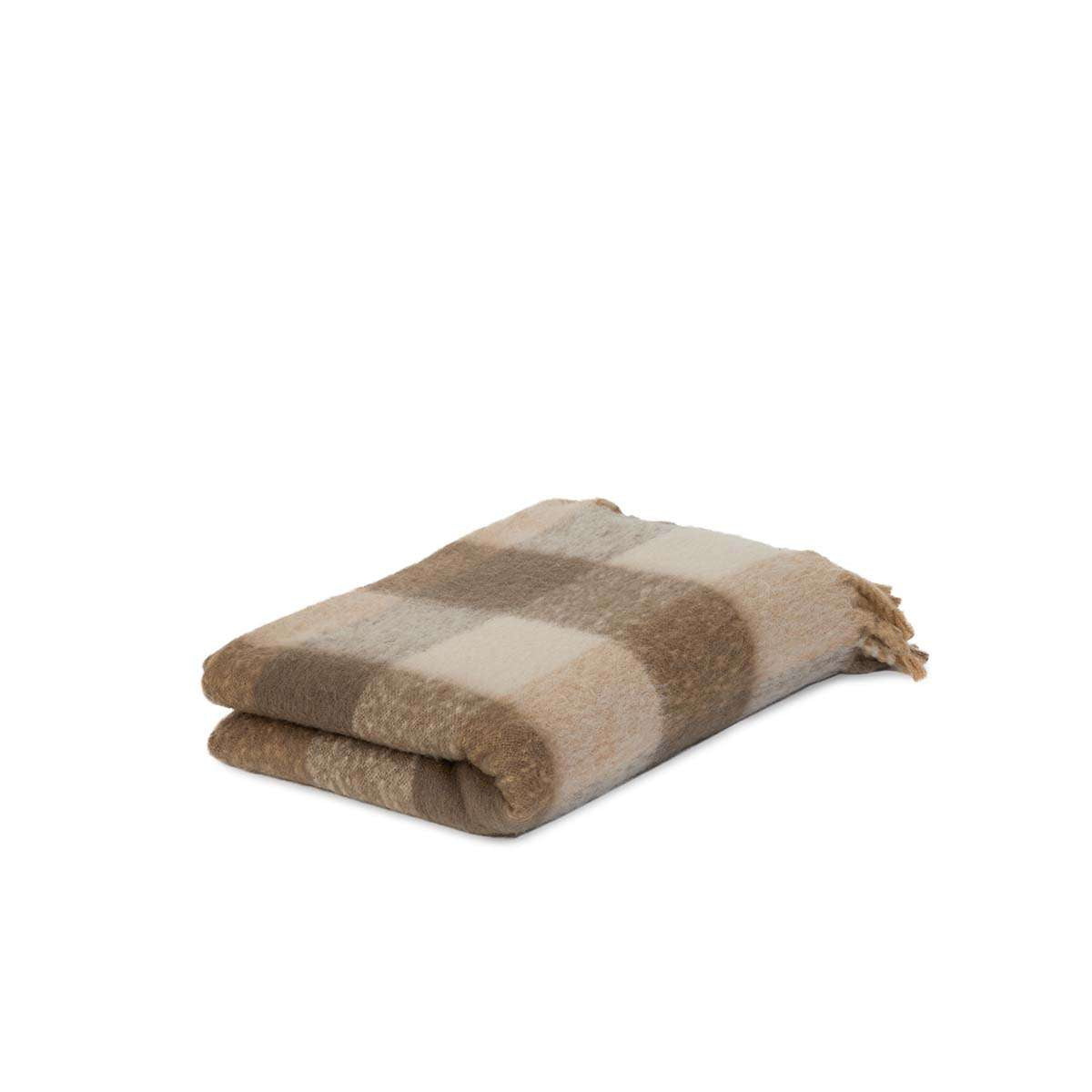 Mocka Check Throw Blanket - Beige - Mocka New Zealand