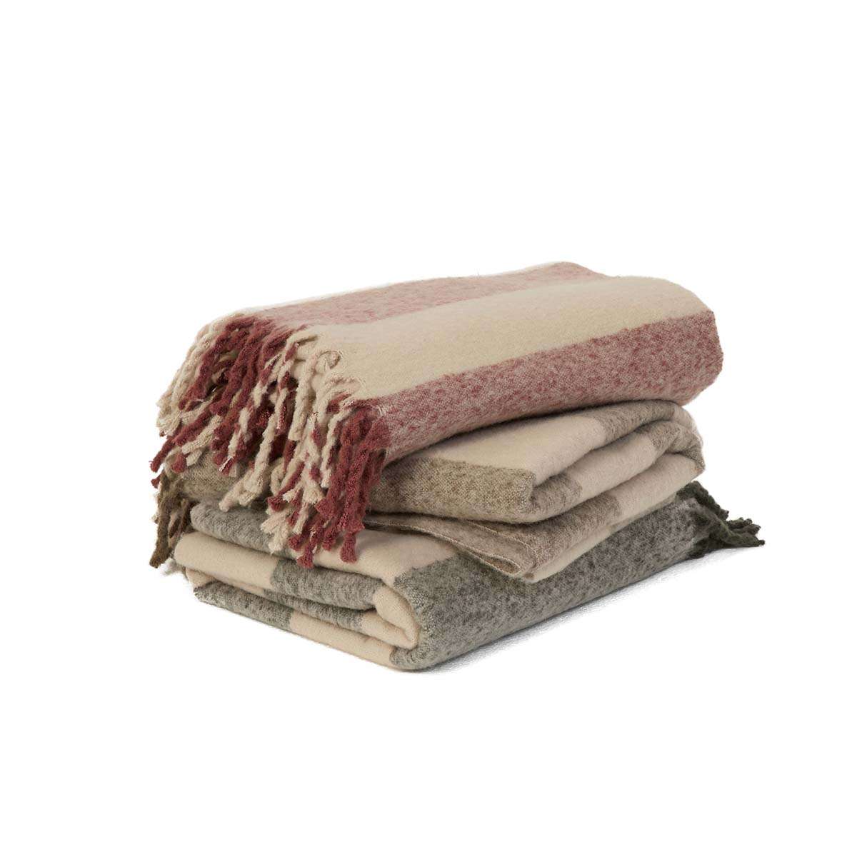 Mocka Stripe Throw Blanket - Olive - Mocka New Zealand