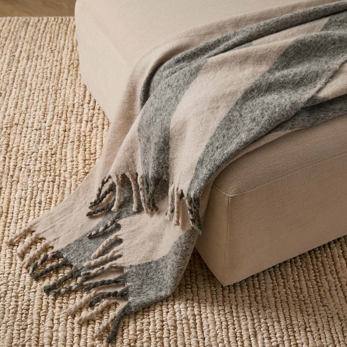 Mocka Stripe Throw Blanket - Olive - Mocka New Zealand